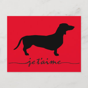 Postal Cabello corto de Dachshund - Silhouette 1