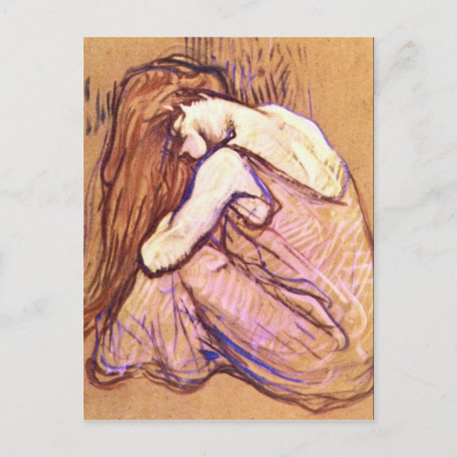 Postal Cabello de peinaje de Toulouse-Lautrec (Anverso)