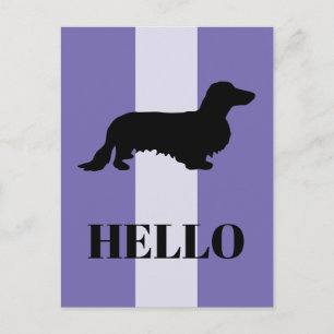 Postal Cabello largo de Dachshund - Silhouette 1
