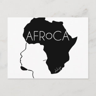 Postal Cabello negro natural Afro
