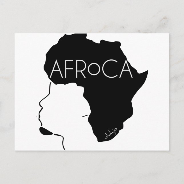 Postal Cabello negro natural Afro (Anverso)