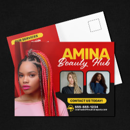 Postal Cabello Rojo y Salón De Belleza Braider peluqueras