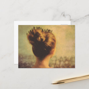 Postal Cabello Surrealista Con Gente Pequeña