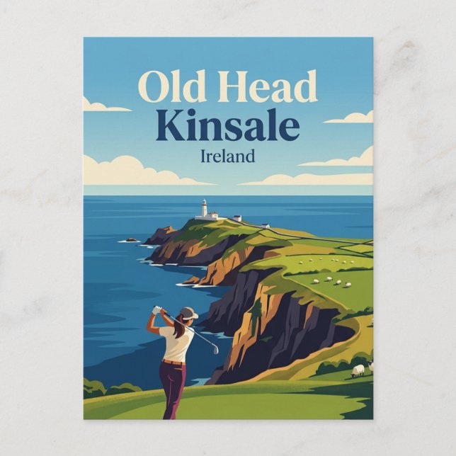 Postal Cabeza Antigua Kinsale Irlanda (Anverso)