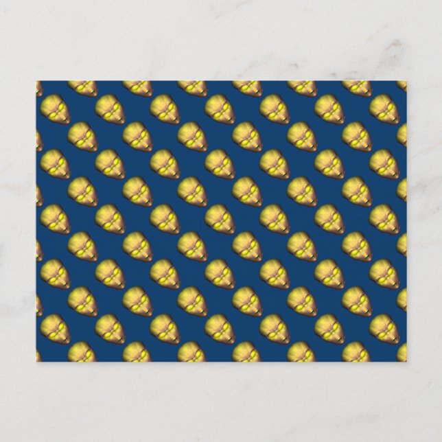 Postal Cabeza de alienígena amarillo (Anverso)