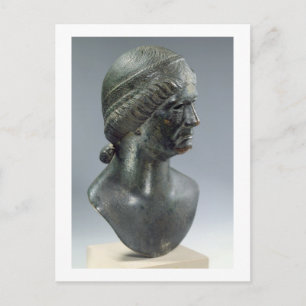 Postal Cabeza de bronce de una mujer, a veces identificad