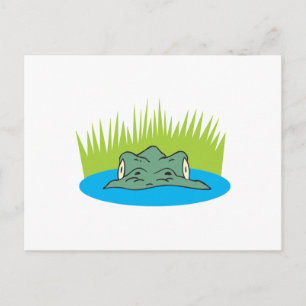Postal cabeza de cocodrilo en el agua