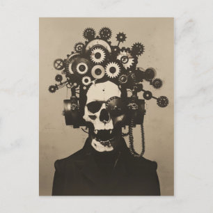 Postal Cabeza de engranaje cráneo Steampunk con lair góti