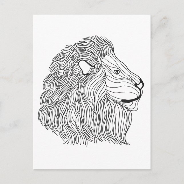 Postal Cabeza de león inspirada 5 (Anverso)