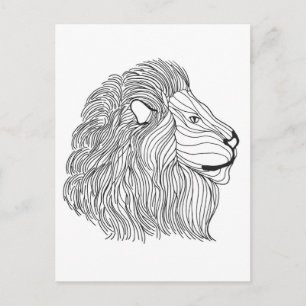 Postal Cabeza de león inspirada 5