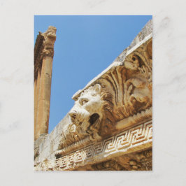 Postal Cabeza de león tallado en Baalbek