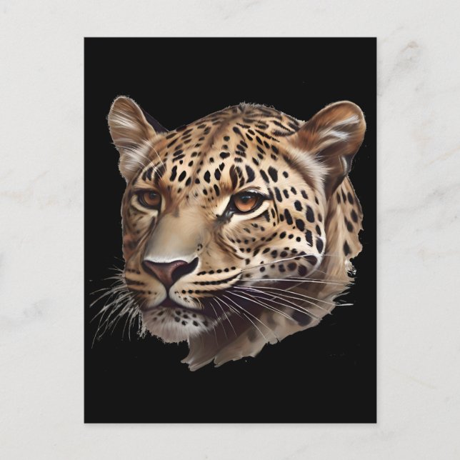 Postal Cabeza de Leopardo Africano (Anverso)