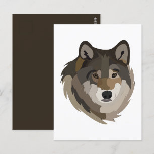 Postal Cabeza de lobo Animal Gray Wilf Wolf