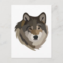 Postal Cabeza de lobo Animal Gray Wilf Wolf
