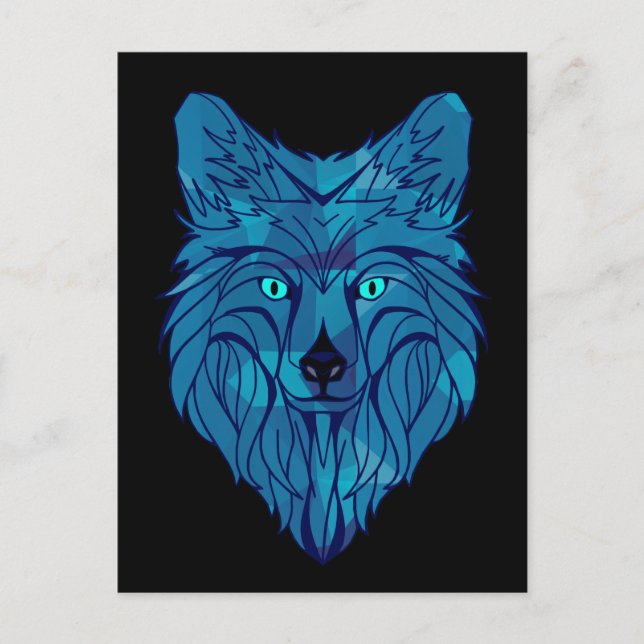 Postal Cabeza de Lobo de Polo Azul (Anverso)