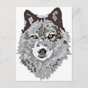 Postal Cabeza de lobo estilizada