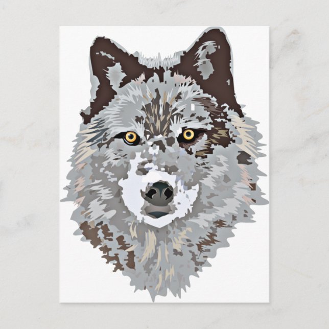 Postal Cabeza de lobo estilizada (Anverso)