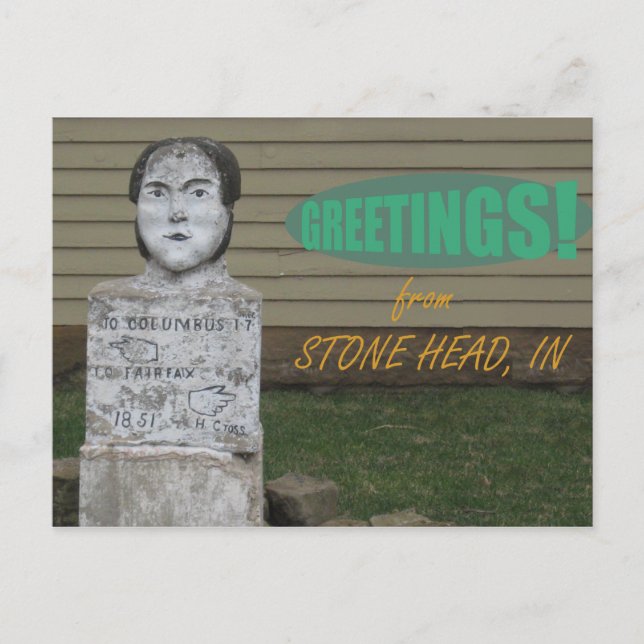 Postal Cabeza de piedra, IN (Anverso)