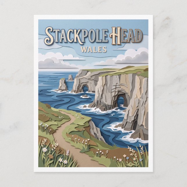 Postal Cabeza de Stackpole Gales (Anverso)