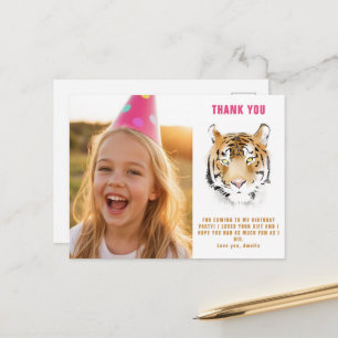 Postal Cabeza de Tigre Agradecimiento de Cumpleaños Foto 