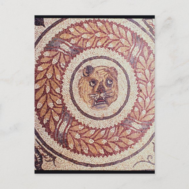Postal Cabeza de tigre, mosaico romano, principios del si (Anverso)