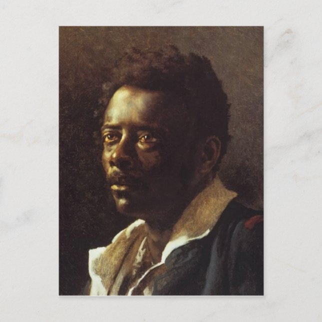 Postal Cabeza de un negro por Theo Gericault (Anverso)