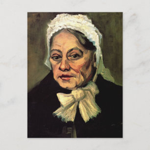 Postal Cabeza de una anciana con gorro blanco por Vincent