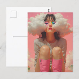 Postal Cabeza en el Surreal de las nubes