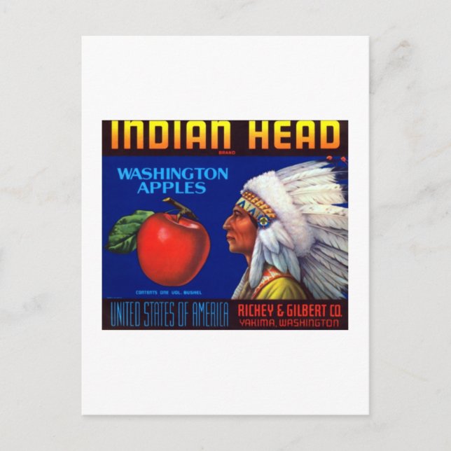 Postal Cabeza india de Washington manzanas (Anverso)