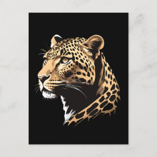 Postal Cabeza leopardo