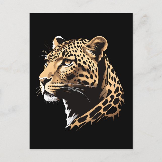 Postal Cabeza leopardo (Anverso)