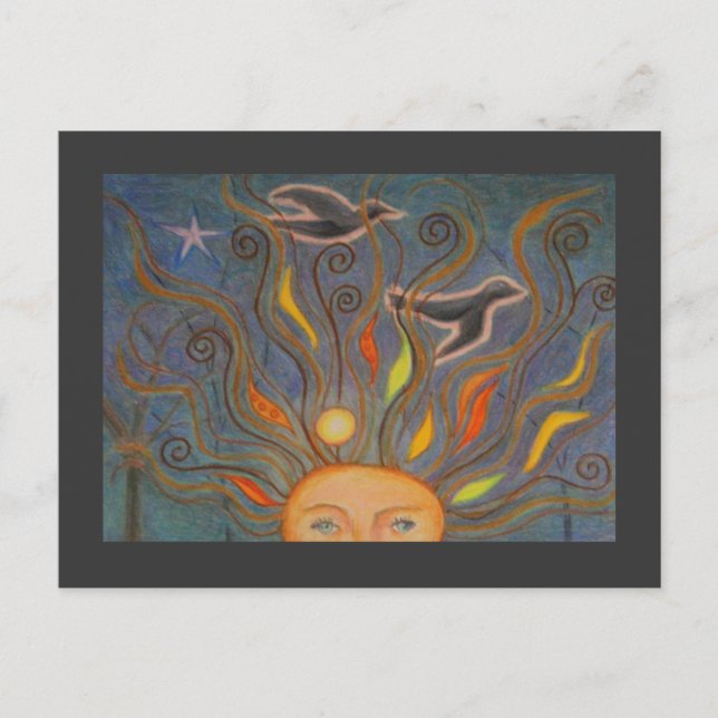 Postal Cabeza llena de otoño (Anverso)