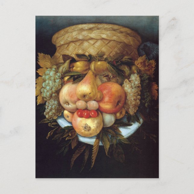 Postal Cabeza reversible de Giuseppe Arcimboldo con canas (Anverso)