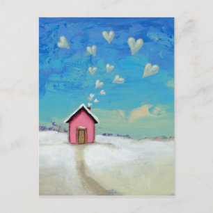 Postal Cabina de baño de amor arte romántico divertido Es