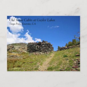 Postal Cabina de piedra antigua en los lagos Gaylor, paso