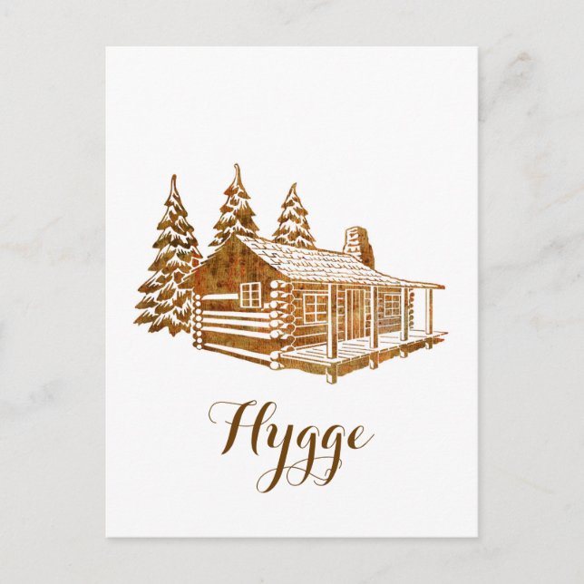 Postal Cabina de registro acogedora - Hygge o tu propio t (Anverso)