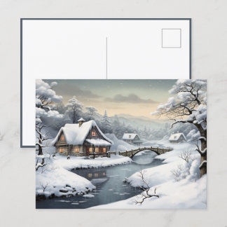 Postal Cabina en la nieve
