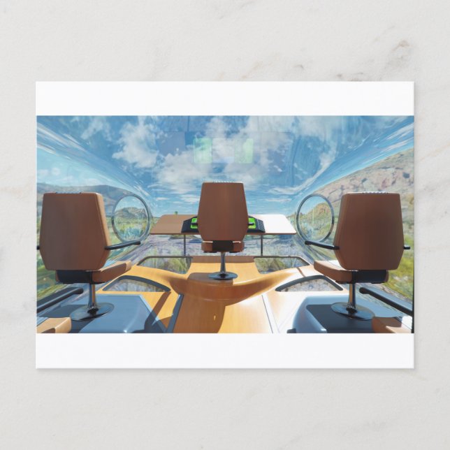 Postal Cabina interior 3D de RocketLodge - Postcard (Anverso)