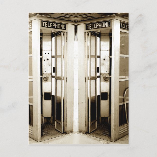 Postal Cabinas telefónicas antiguas fotografía (Anverso)