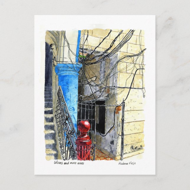 Postal Cabinas y más cables, La Habana Vieja, Cuba (Anverso)