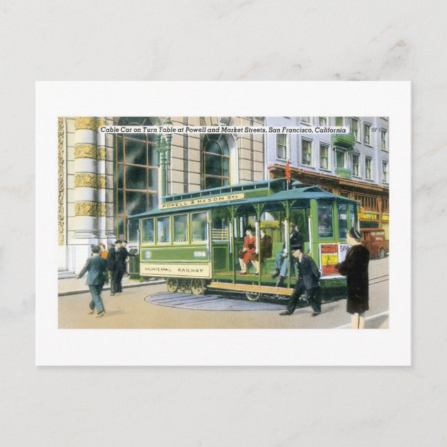Postal Cable Car, Market Street, SF, CA (Anverso)