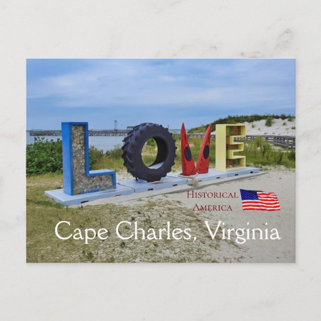 Postal Cabo Charles Virginia - Estados Unidos histórico (Anverso)