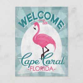 Postal Cabo Coral Florida Rosa Flamingo Retro