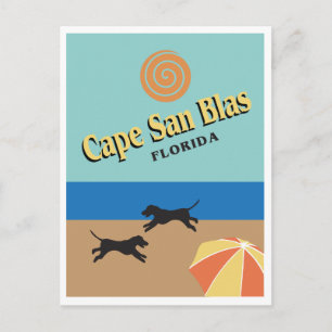 Postal Cabo San Blas, ilustracion Florida