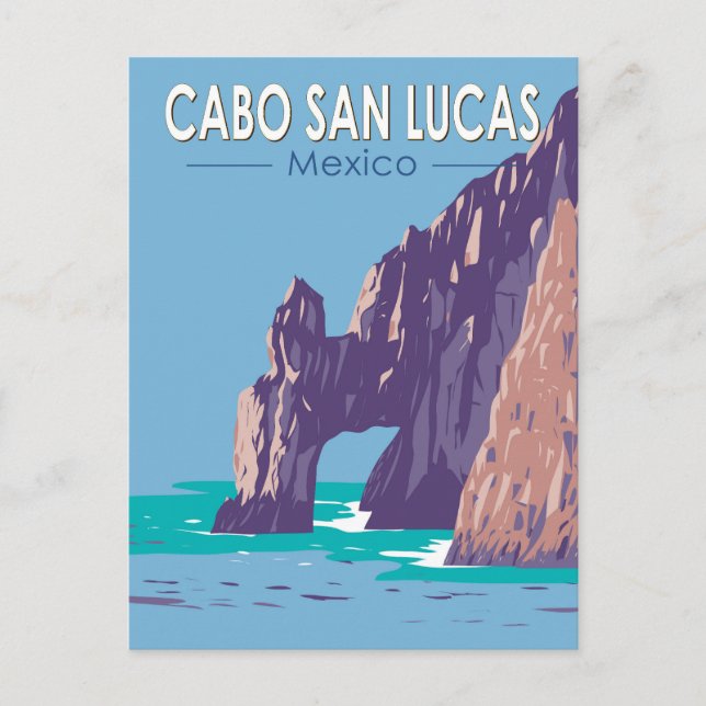 Postal Cabo San Lucas Arch México Viaje de arte (Anverso)