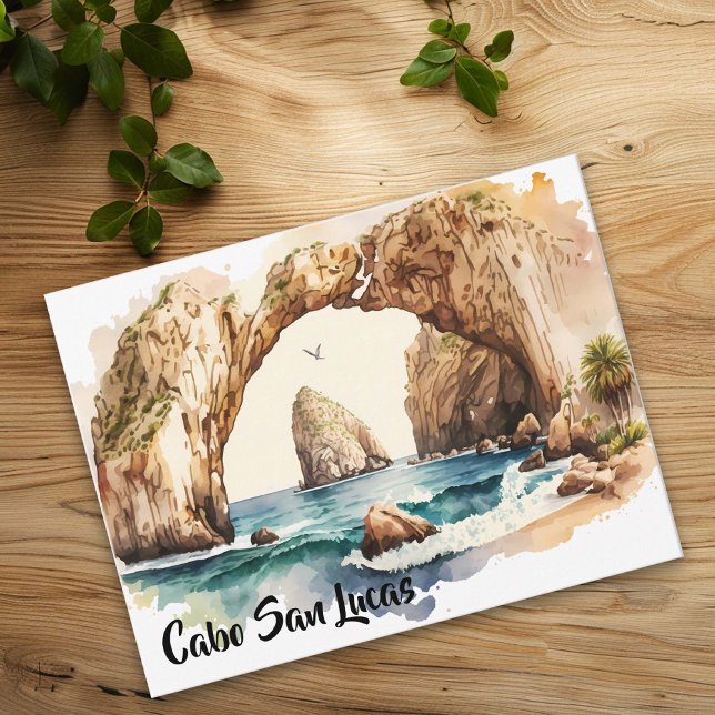 Postal Cabo San Lucas México Acuarela de playa (Subido por el creador)
