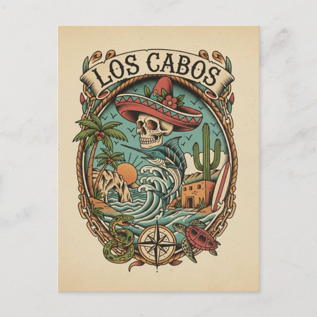 Postal Cabo San Lucas México Viajes (Anverso)
