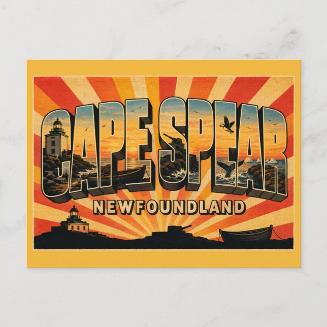 Postal Cabo Spear Newfoundland Punto más oriental (Anverso)