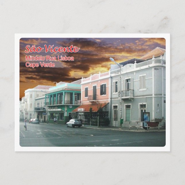 Postal Cabo Verde - Sao Vicente - Calle Mindelo Lisboa - (Anverso)