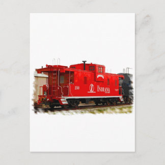Postal Caboose Rojo Brillante